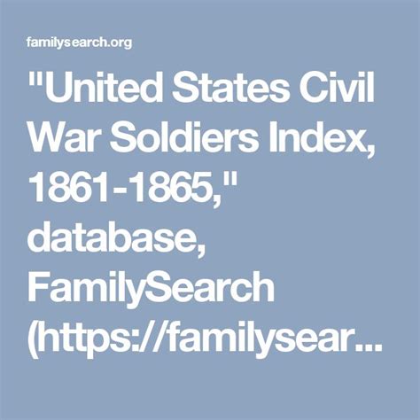 United States Civil War Soldiers Index, 1861